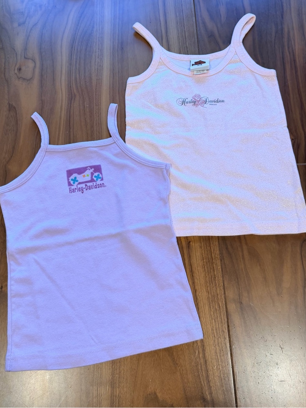 Bundle of 2 Harley-Davidson Girls' Lavender & sparkle pink Tank Top size 14/16